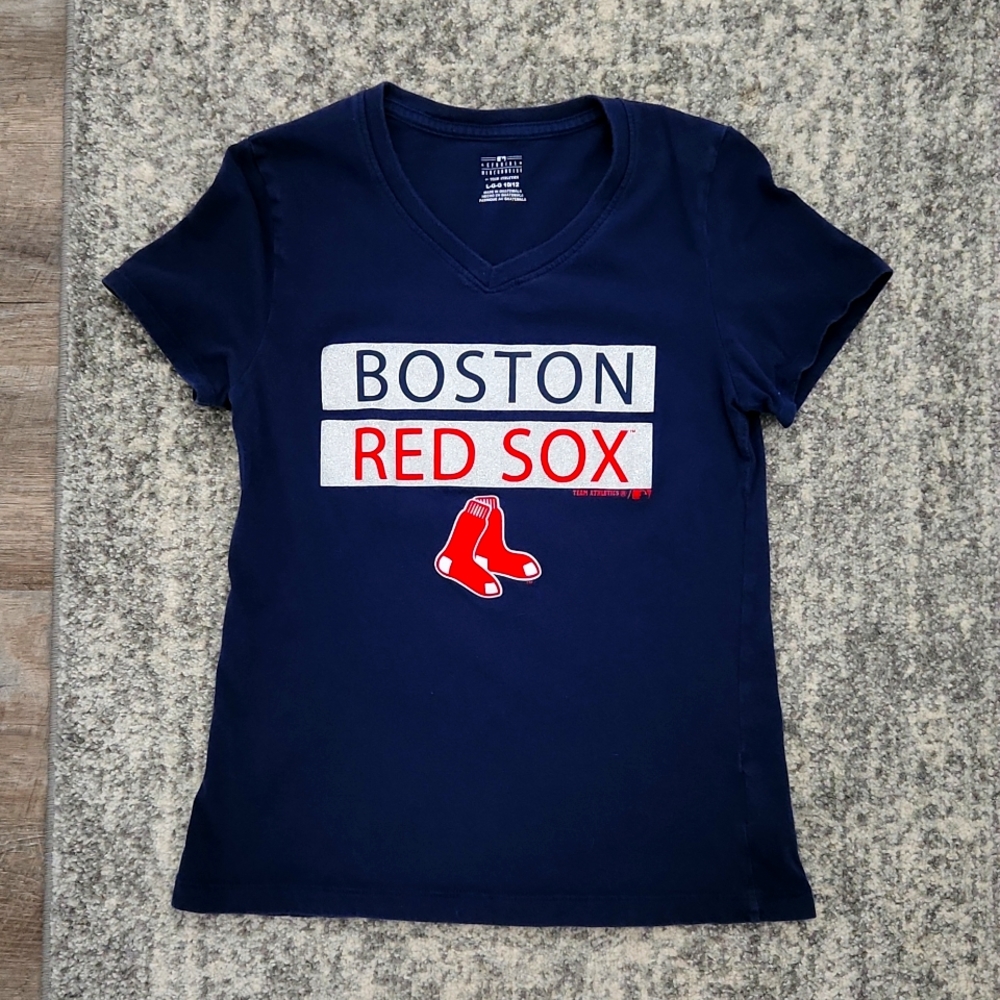 🌷 Pick 5 for 20🌷.  Boston Red Sox T-shirt girls L -10/12